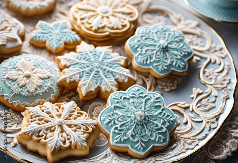 delicate frosted cookies arranged elaborate plate intricate designs, decorative, ornate, beautiful, detailed, artistic, handcrafted, patterned, colorful delicate frosted cookies arranged elaborate plate intricate designs, decorative, ornate, beautiful, detailed, artistic, handcrafted, patterned, colorful