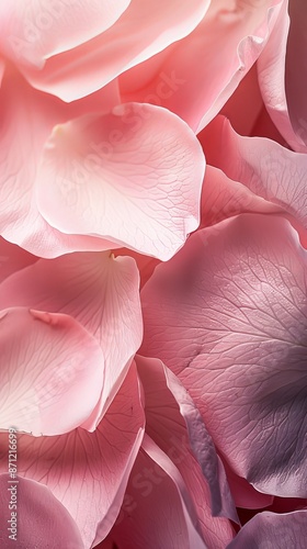 Close-up of pink rose petals, soft and delicate texture. Floral nature background concept