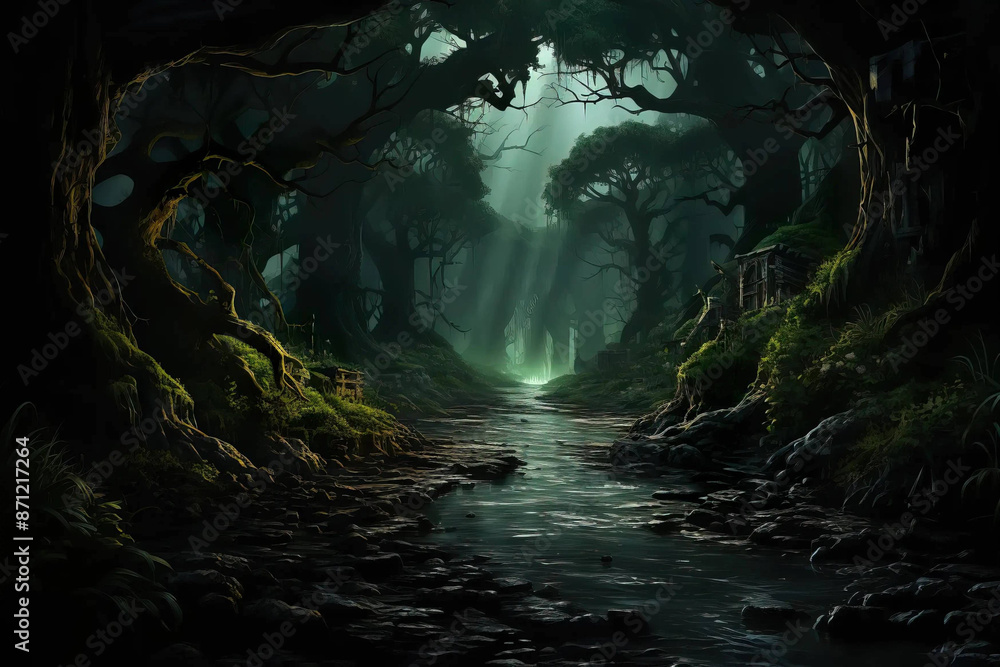Verdant Veil: A Realm of Enchantment and Mystery Fantasy wallpaper Verdant Veil: A Realm of Enchantment and Mystery Fantasy wallpaper