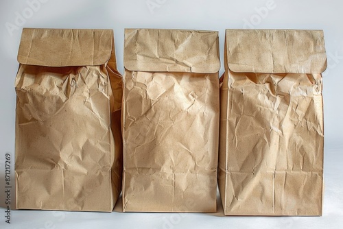 Wallpaper Mural Three brown paper bags sit side by side Torontodigital.ca