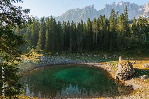 Lago di Carezza in Dolomites  photo