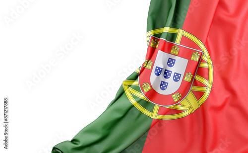 Fotografie Flag of Portugal with empty space on the left