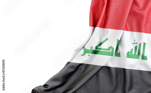 Canvas Print Flag of Iraq with empty space on the left. Isolated. 3D Rendering