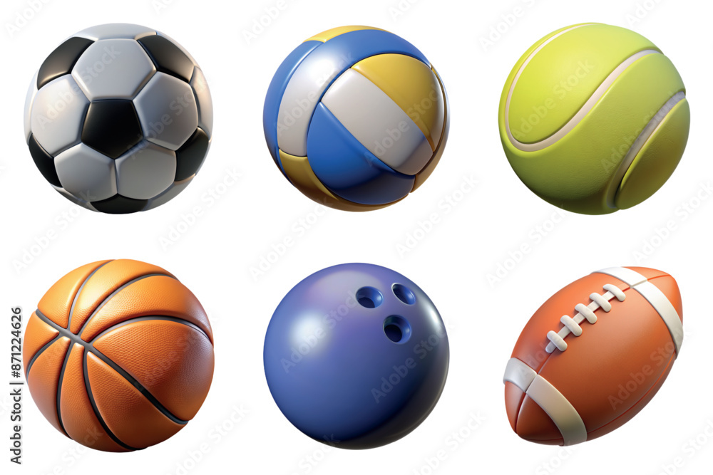 Collection of 3d sports balls Collection of 3d sports balls