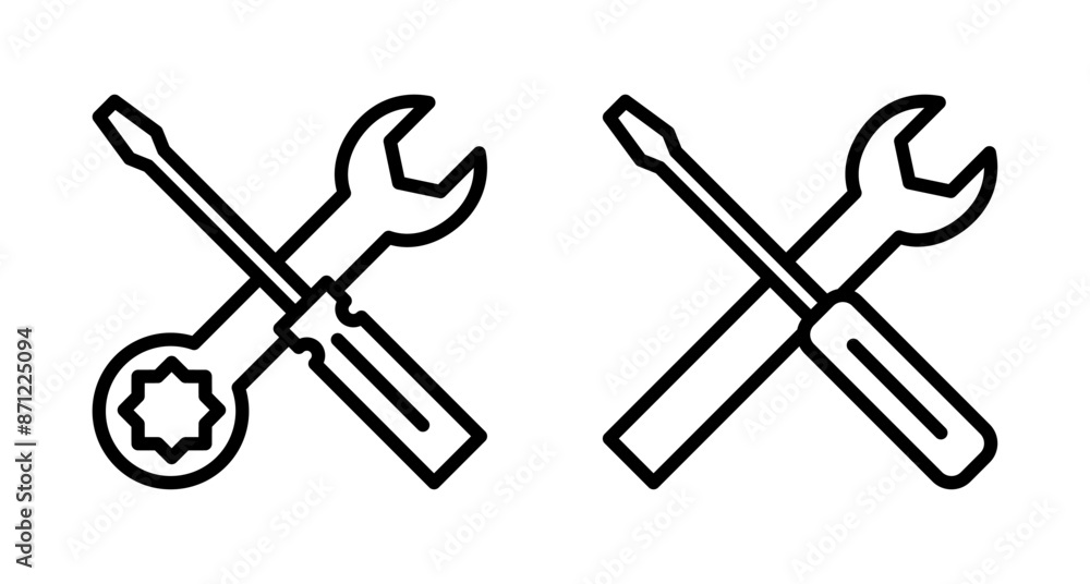Repair icon vector isolated on white background. Wrench and screwdriver icon. settings vector icon. Maintenance. tools Repair icon vector isolated on white background. Wrench and screwdriver icon. settings vector icon. Maintenance. tools