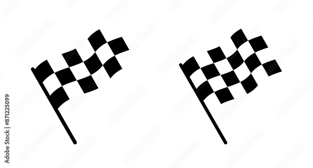 Fototapeta premium Race flag icon vector isolated on white background. Competition sport flag line vector icon. Racing flag. Start finish flag. Checkered. Start