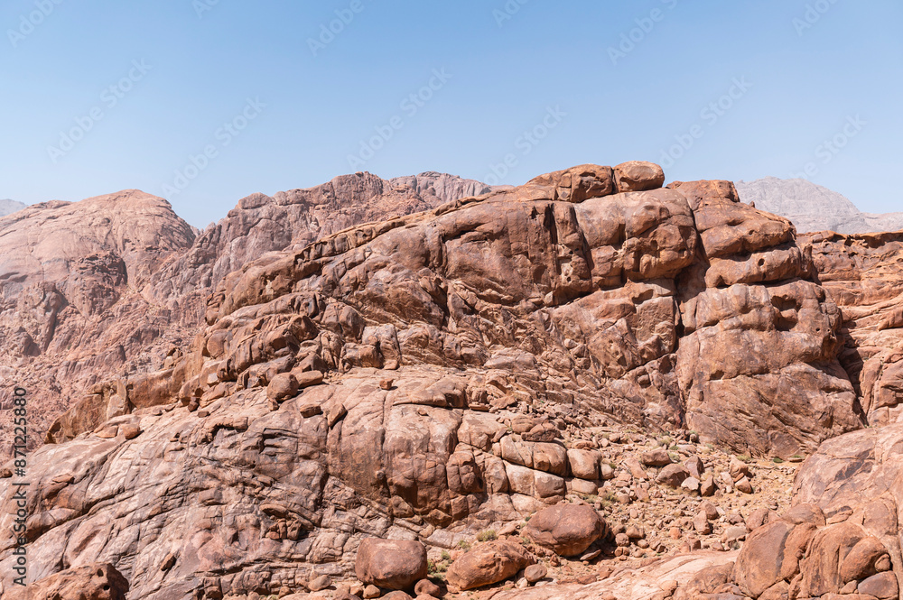 Rocky desert mountains in arid landscape Rocky desert mountains in arid landscape