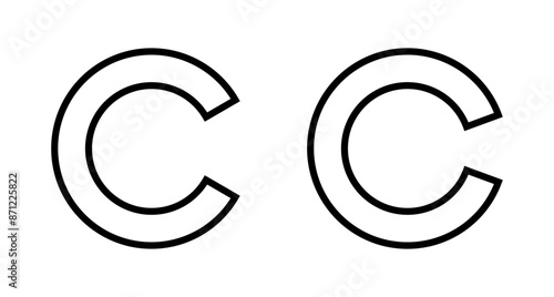 Copyright icon vector isolated on white background. copyright symbols