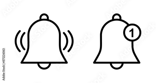 Bell Icon vector isolated on white background. Notification symbol. Bell vector icon
