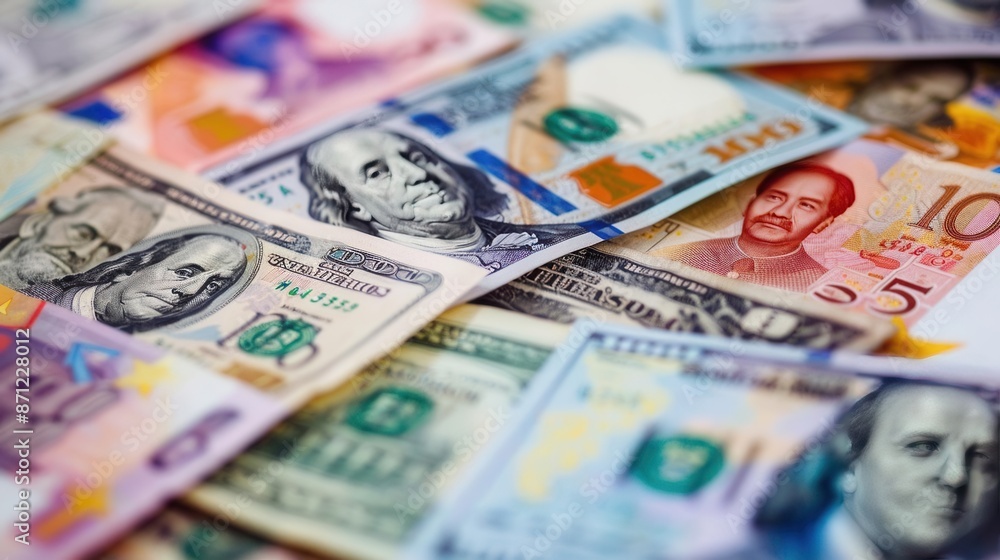 Busy Forex Market Scene. Global currency exchange Busy Forex Market Scene. Global currency exchange