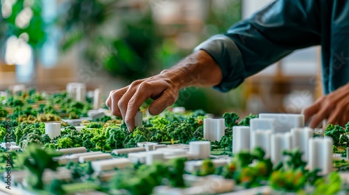 Fototapeta Naklejka Na Ścianę i Meble -  Technological green city package. eco green energy concept.