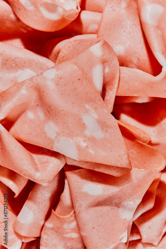 sliced italian mortadella