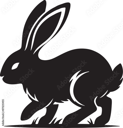 Rabbit silhouette vector icon illustration