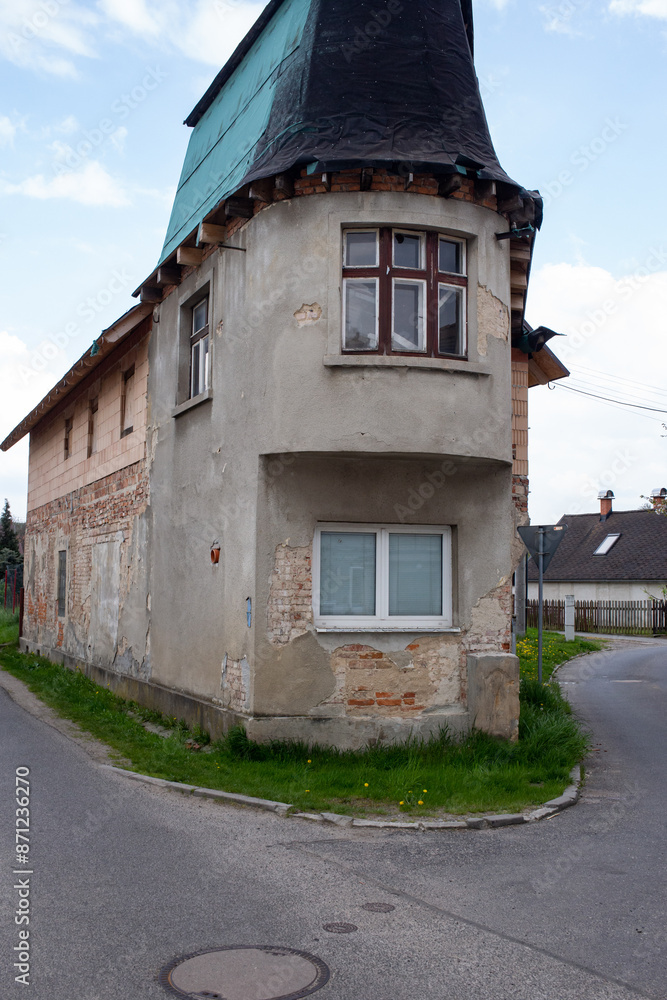 A corner house in a village