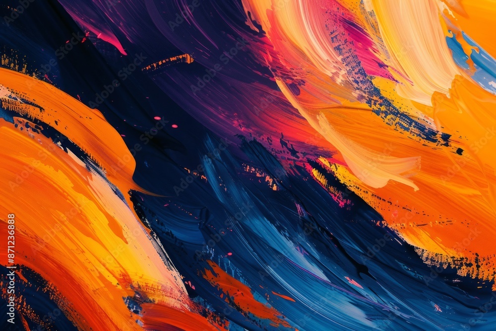 Abstract background featuring energetic brush stroke patterns with vivid colors, creating a dynamic and vibrant visual impact, dark background Abstract background featuring energetic brush stroke patterns with vivid colors, creating a dynamic and vibrant visual impact, dark background