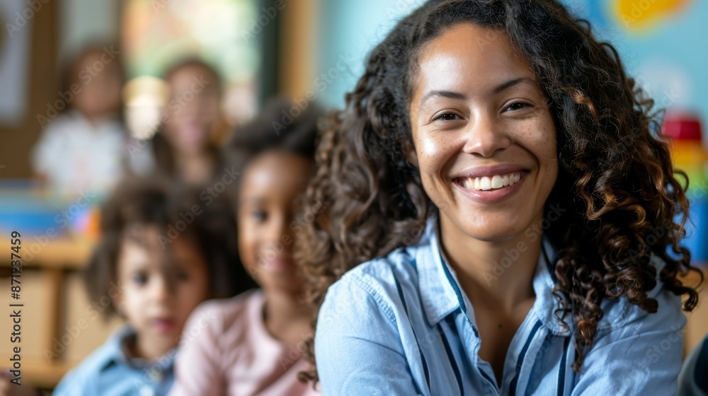 A dedicated teacher is with her students in the classroom, focusing on learning and development. The children look engaged and happy, creating a positive educational atmosphere. A dedicated teacher is with her students in the classroom, focusing on learning and development. The children look engaged and happy, creating a positive educational atmosphere.