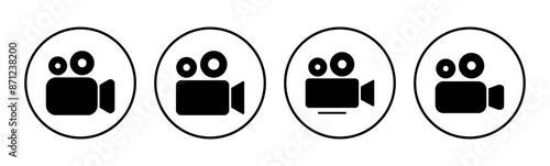 Video icon set. video camera icon vector. movie sign. cinema