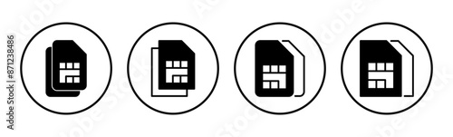 Sim card icon set. dual sim card icon vector