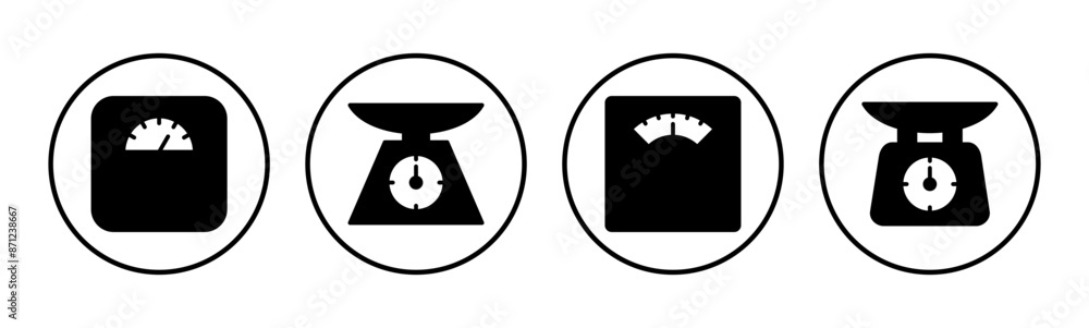 Scales icon set. Weight scale icon. Law scale icon. Justice Scales icon set. Weight scale icon. Law scale icon. Justice