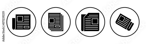 Newspaper icon set. news paper vector sign