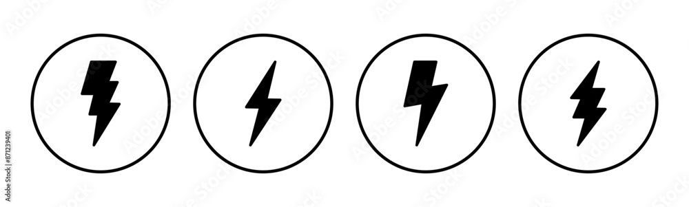 Lightning icon set. electric icon vector. power icon. energy sign Lightning icon set. electric icon vector. power icon. energy sign