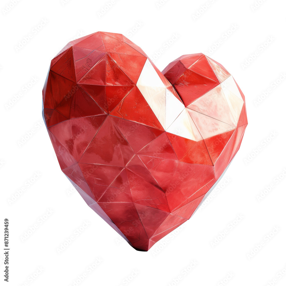 Red Polygonal Heart Red Polygonal Heart