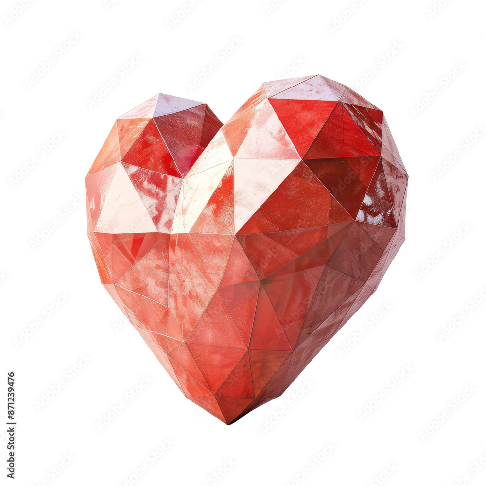 Red Geometric Heart Red Geometric Heart