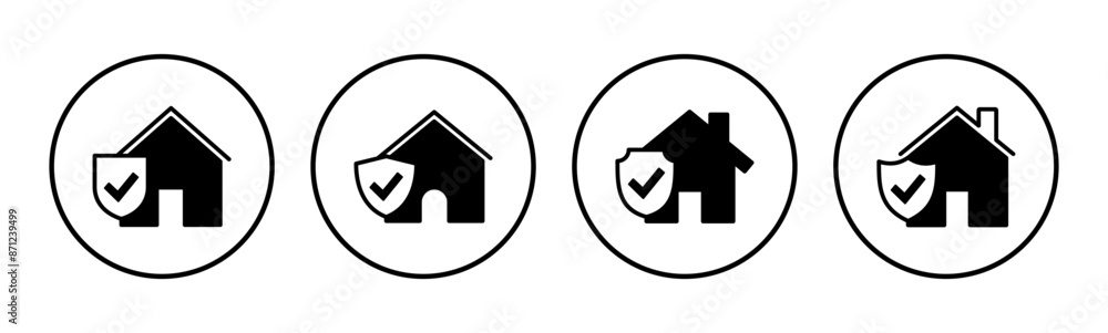 House insurance icon set. house protection icon. House insurance icon set. house protection icon.