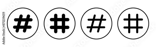 Hashtag icon set. hashtag symbol