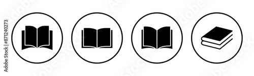 Book icon set. open book icon vector. ebook icon