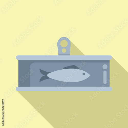 Sardine can preserved fish showing seafood supply for grocery store or supermarket industry