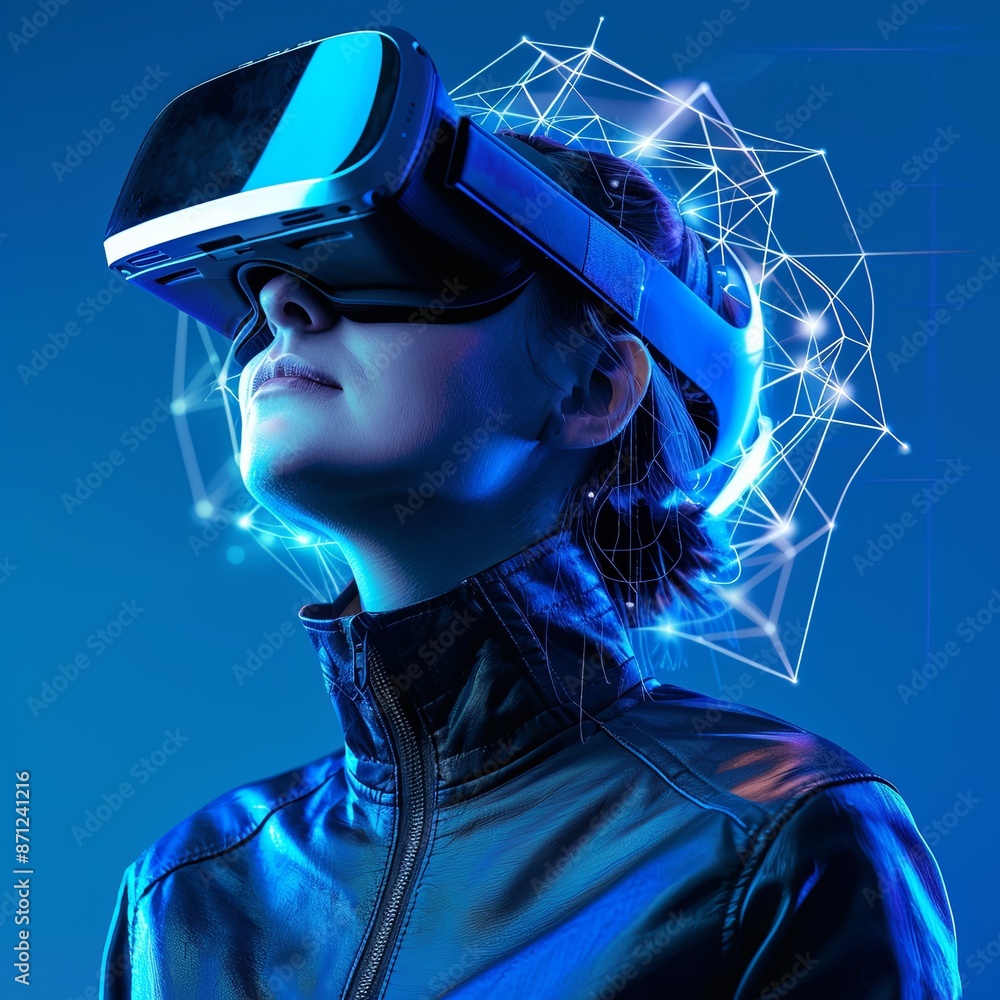 an image of a person using VR and AR googles an image of a person using VR and AR googles