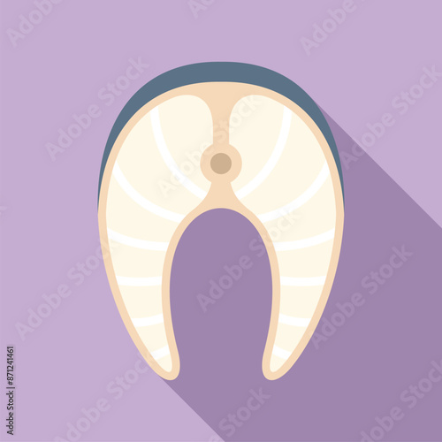 Salmon steak icon representing a healthy seafood choice, full of omega 3 fatty acids, ideal for promoting a healthy diet