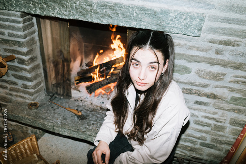 Relaxing by the Fireplace photo