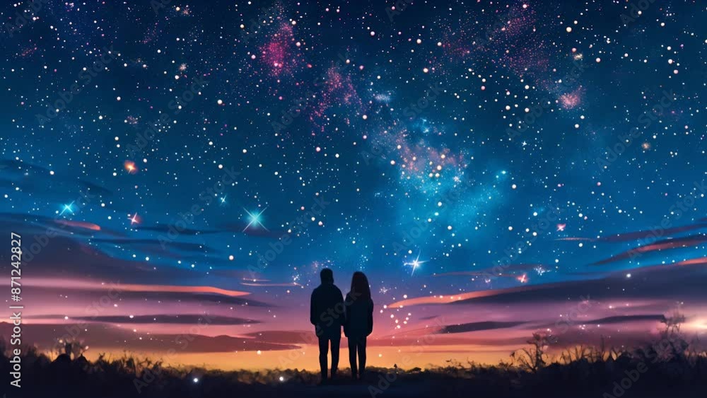 Couple Under a Starry Sky. Couple Under a Starry Sky.