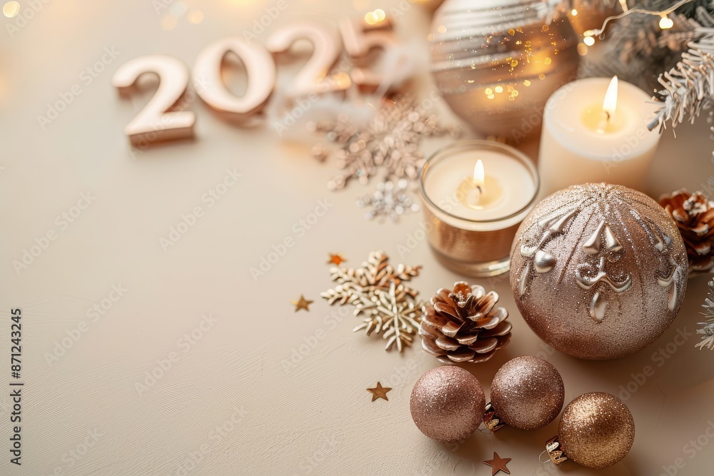 Gold Christmas Decorations and Candles for 2025 Celebration Gold Christmas Decorations and Candles for 2025 Celebration