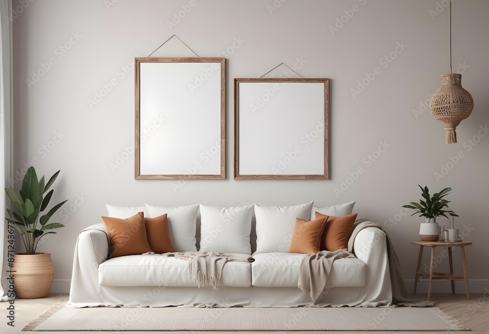 Fototapeta premium pikaso_texttoimage_boho-wall-frame-minimal-blank - 