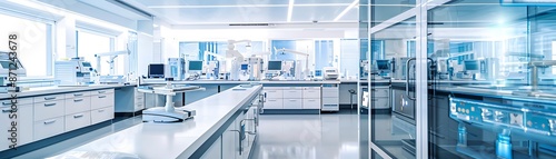 Modern Sterile Laboratory with Advanced Medical Equipment