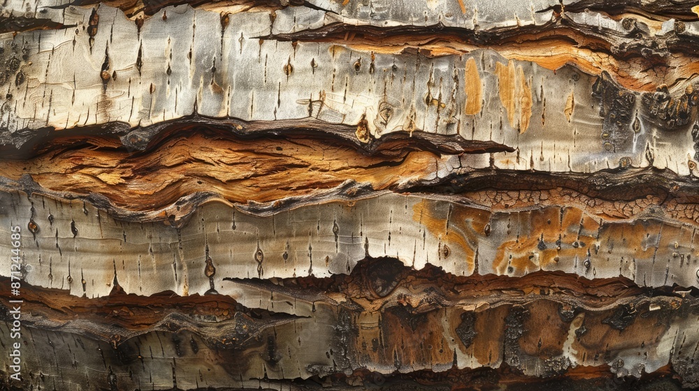 Bark of a birch tree with horizontal stripes Bark of a birch tree with horizontal stripes