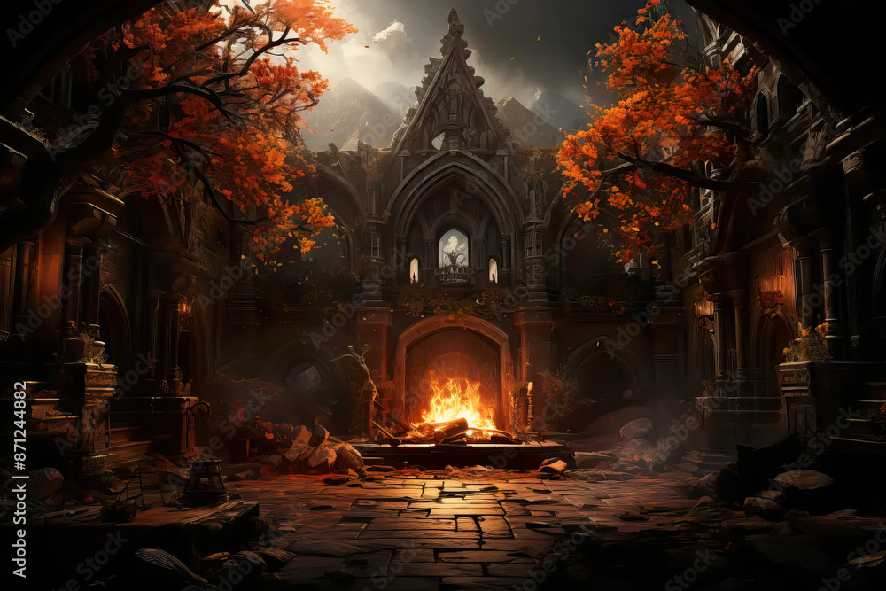 Exalted Ember Enclave: A Whisper of Ancient Flames Fantasy wallpaper Exalted Ember Enclave: A Whisper of Ancient Flames Fantasy wallpaper