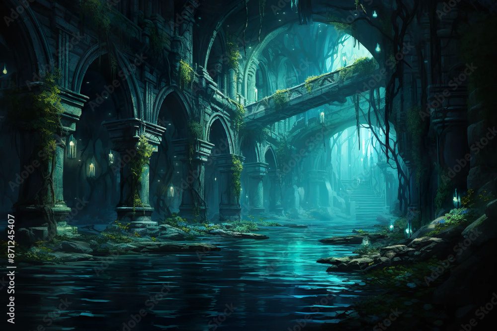 Cavern of Mysteries Unveiled in Shadows and Light Fantasy wallpaper Cavern of Mysteries Unveiled in Shadows and Light Fantasy wallpaper