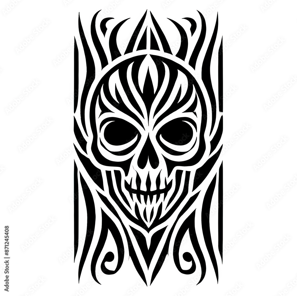 TRIBAL TATOO トライバル タトゥ 刺青 和柄 頭蓋骨ドクロ skull TRIBAL TATOO トライバル タトゥ 刺青 和柄 頭蓋骨ドクロ skull