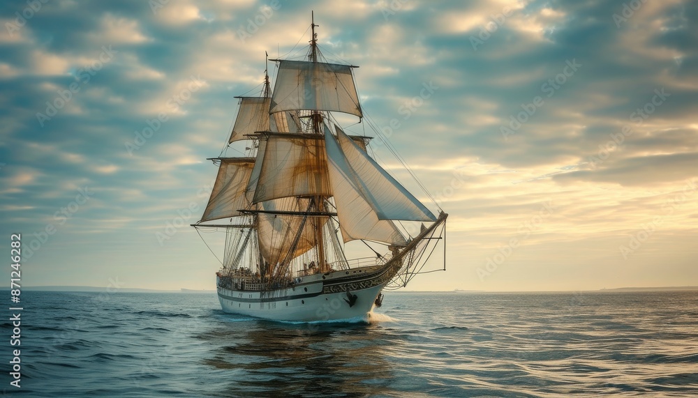 Classic maritime ship actively navigating with purpose and determination, embodying timeless adventurous spirit of maritime exploration. 🌊🚢✨ Classic maritime ship actively navigating with purpose and determination, embodying timeless adventurous spirit of maritime exploration. 🌊🚢✨