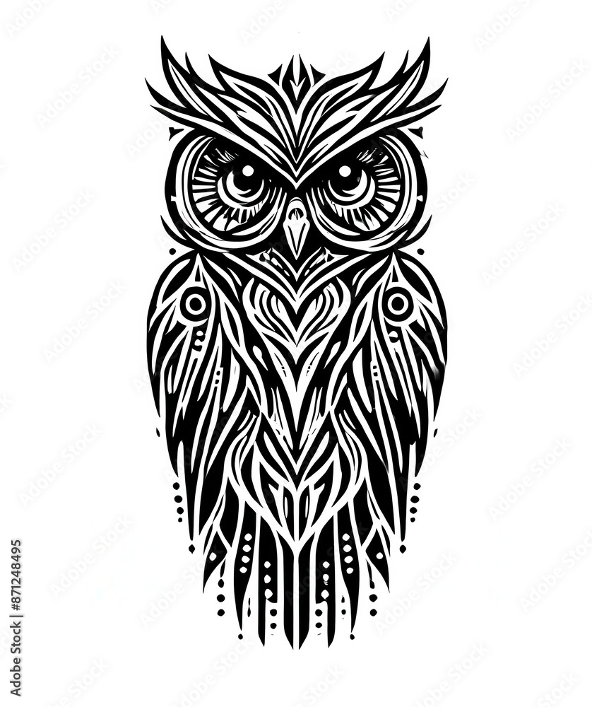Fototapeta premium TRIBAL TATOO トライバル タトゥ 刺青 蝶 和柄 フクロウ OWL
