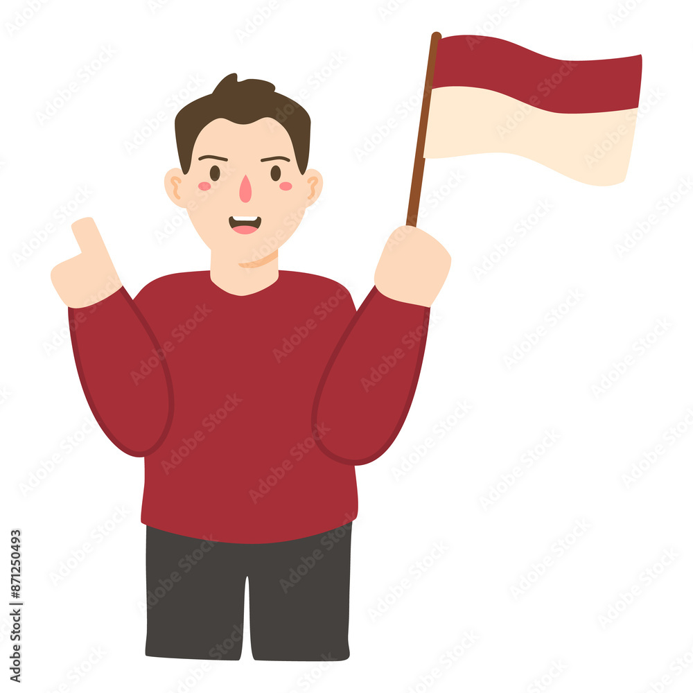 Holding Flag during Independence Day Holding Flag during Independence Day