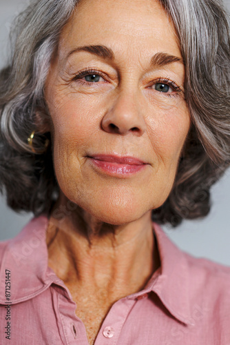 Serene mature woman with a warm smile
