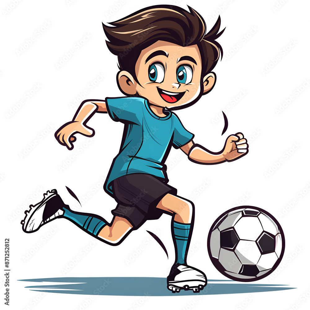 Obraz premium Artistic Design of Soccer Player Logo Illustration White Background 