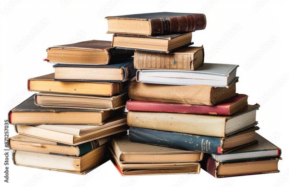 Pile of books isolated on white background. Pile of books isolated on white background.
