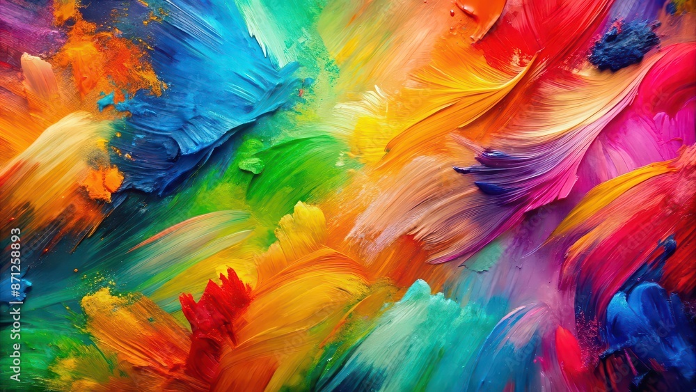 custom made wallpaper toronto digitalVibrant and colorful painting with varied brush strokes, artistic, abstract, vibrant, colorful, paint
