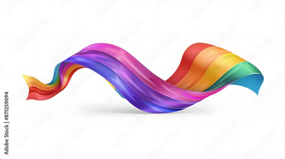 Vector a rainbow flag waving on white background Vector a rainbow flag waving on white background